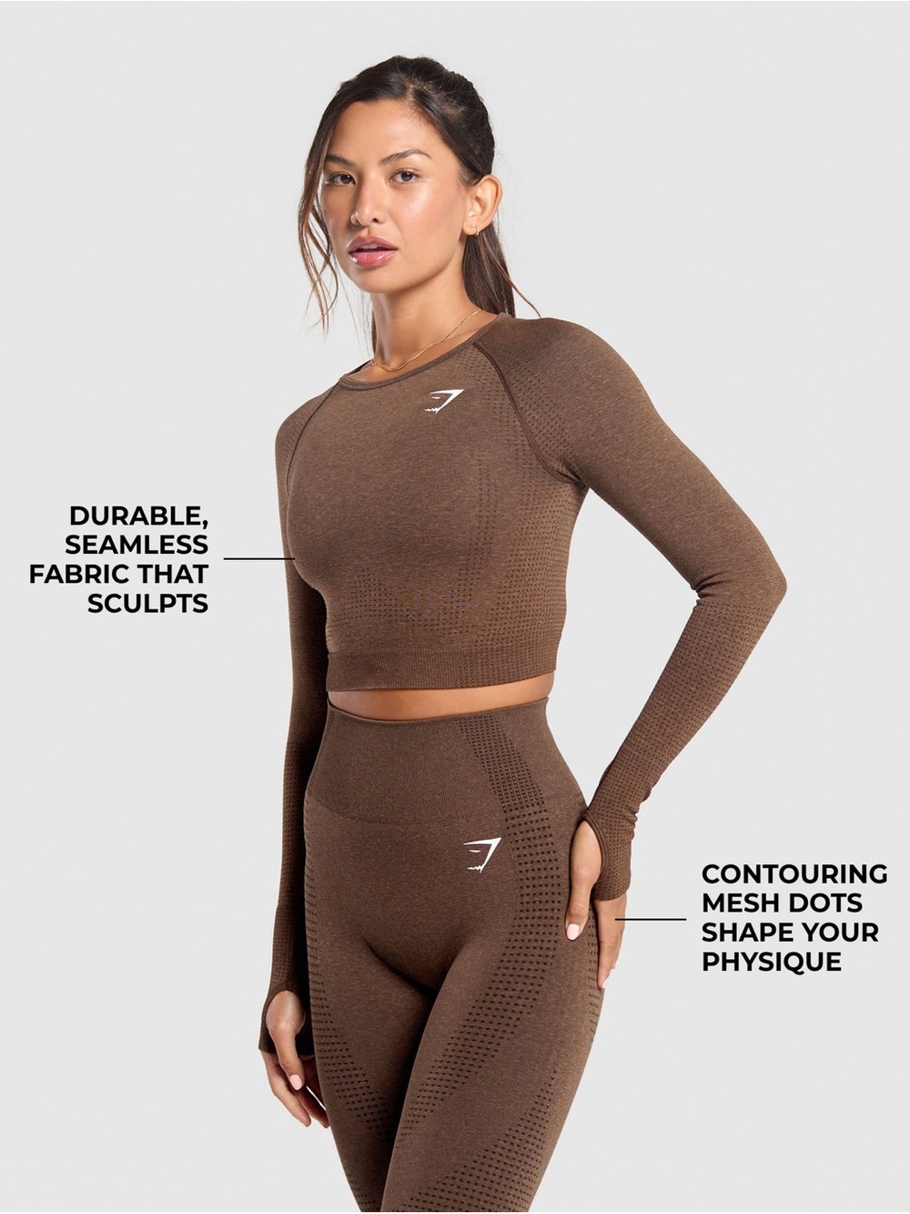 Gymshark Brown Seamless Crop Top